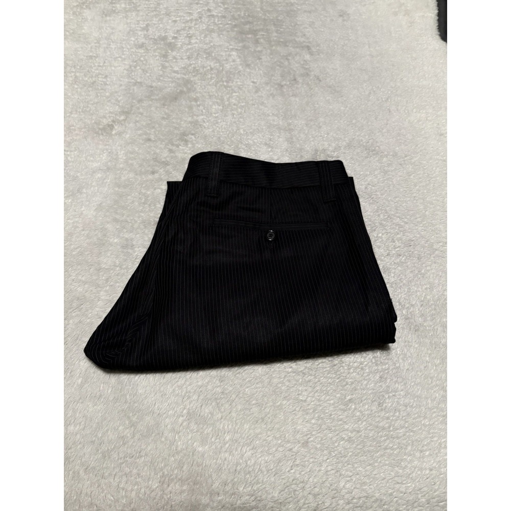 Hugo Boss Men's Black Pinstripe Wool Straight Dress Pants Size 34R 34x31 Trouser